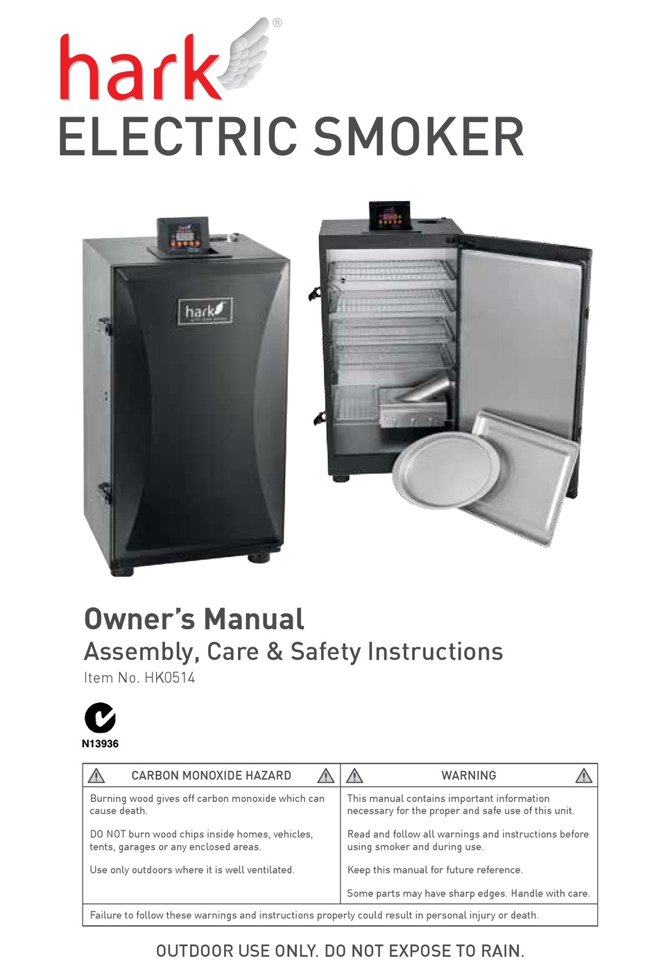 Cajun injector electric smoker clearance manual