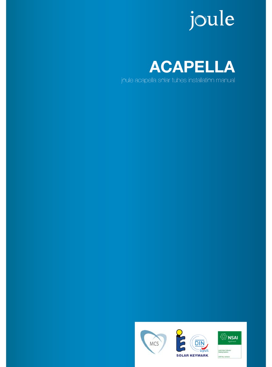 JOULE ACAPELLA INSTALLATION MANUAL Pdf Download ManualsLib