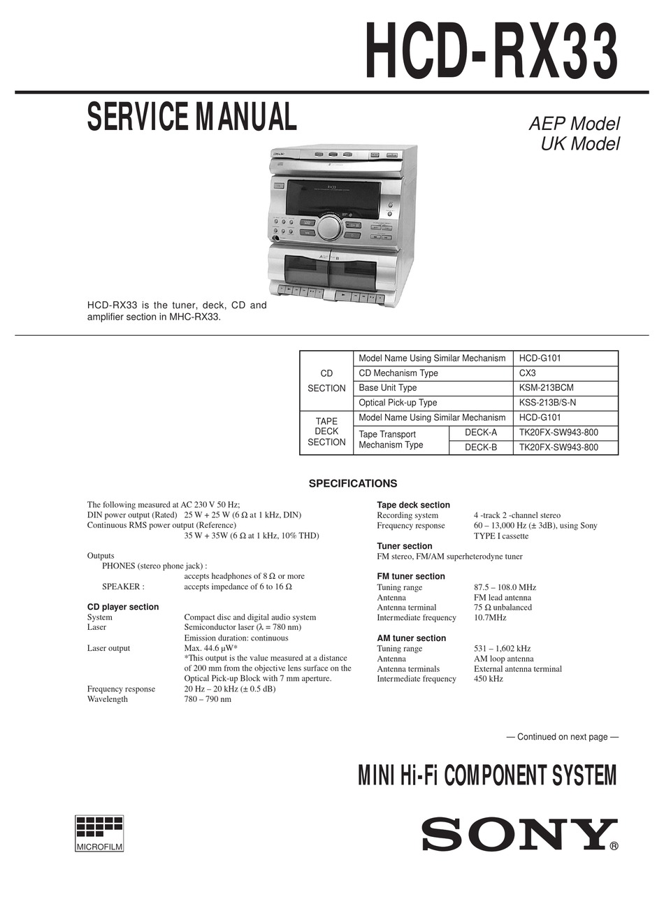 Sony rx99 схема