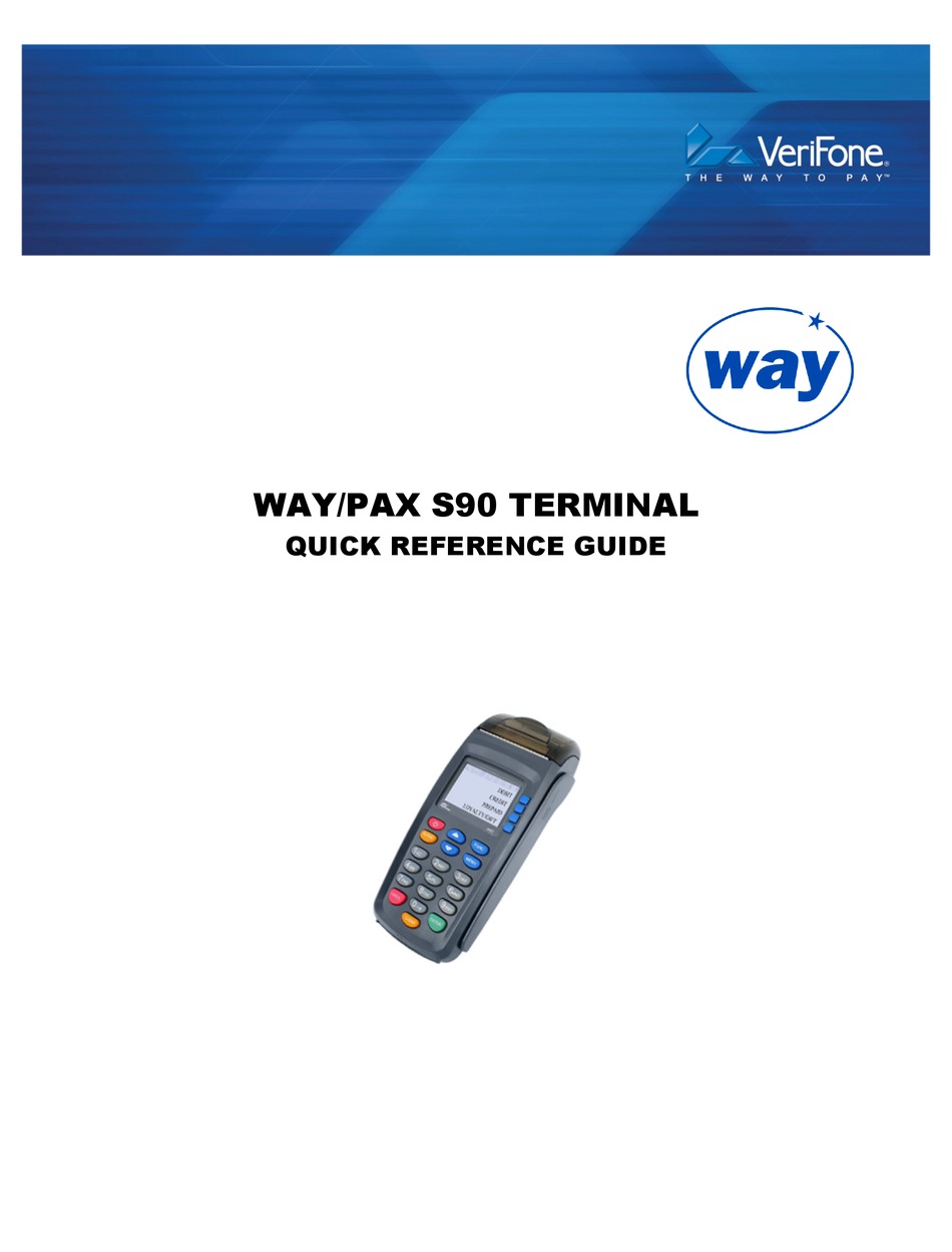 VERIFONE WAY S90 QUICK REFERENCE MANUAL Pdf Download | ManualsLib