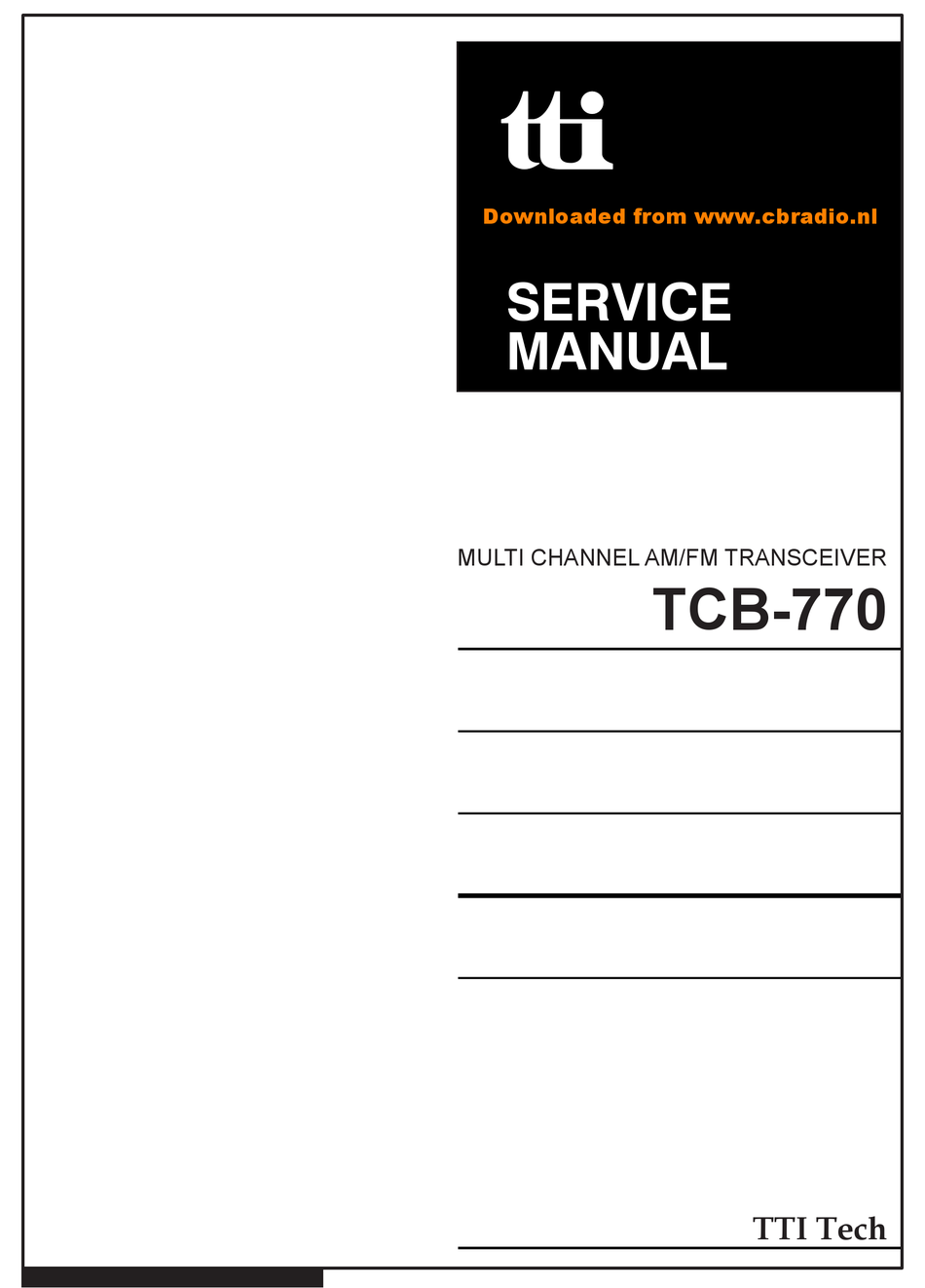 TTI TCB-770 SERVICE MANUAL Pdf Download | ManualsLib