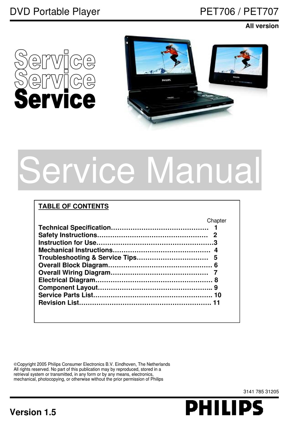 PHILIPS PET706 SERVICE MANUAL Pdf Download | ManualsLib