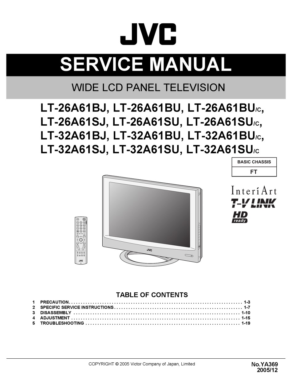 JVC LT-26A61BJ SERVICE MANUAL Pdf Download | ManualsLib