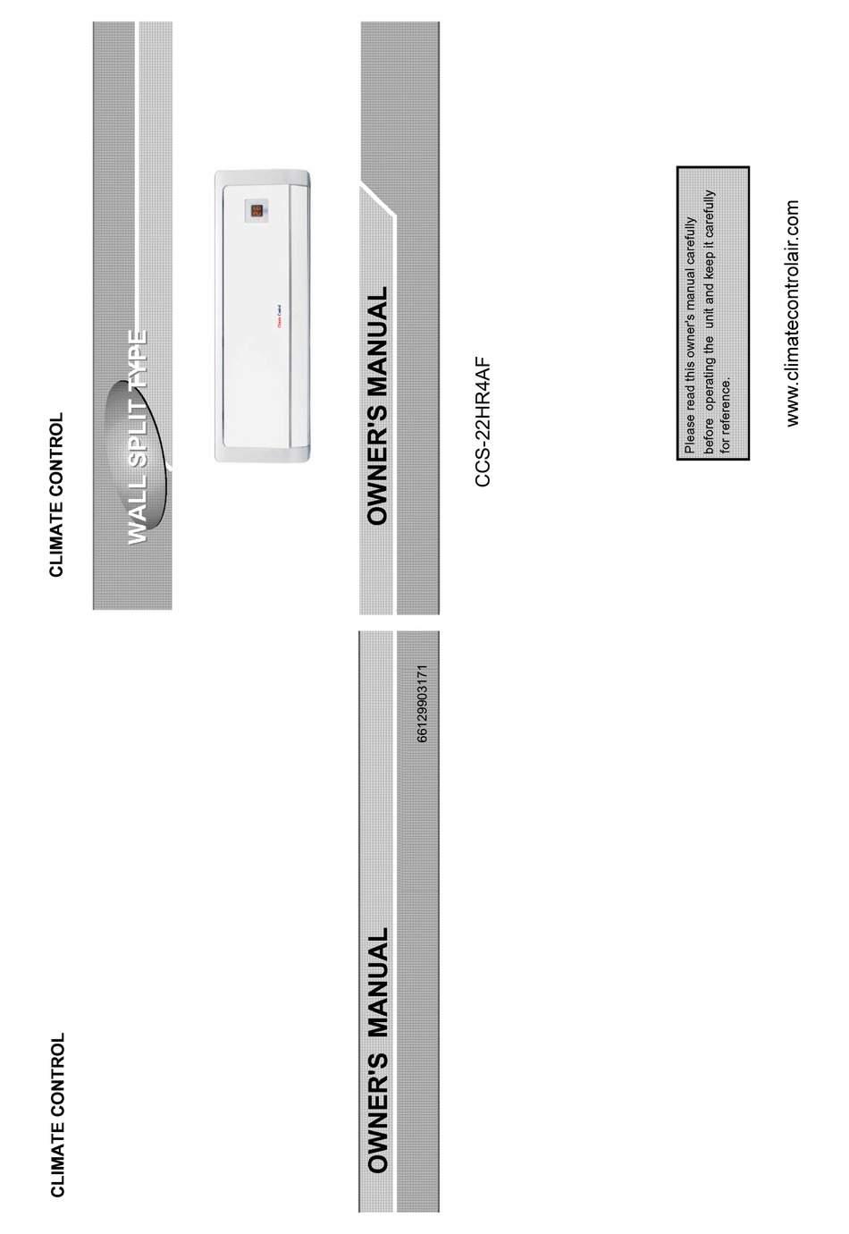 CLIMATE CONTROL CCS22HR4AF OWNER'S MANUAL Pdf Download ManualsLib