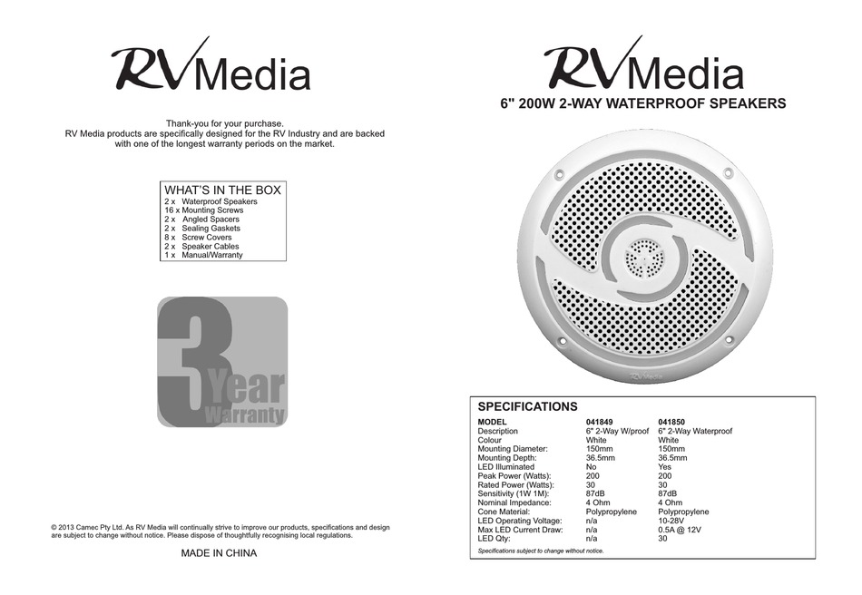 RVMEDIA 041849 MANUAL Pdf Download ManualsLib