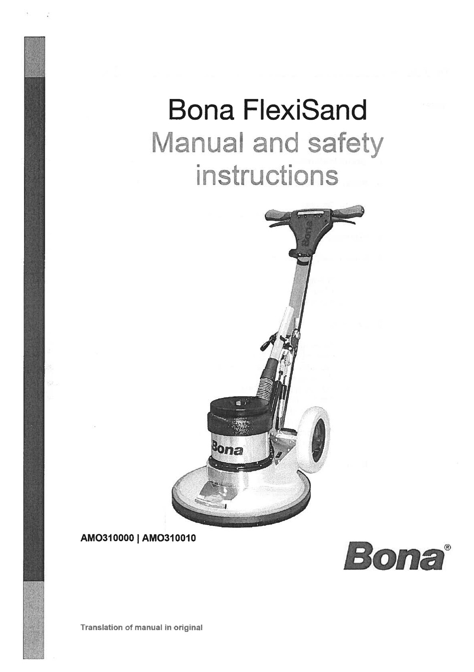 BONA FLEXISAND AMO310000 MANUAL AND SAFETY INSTRUCTIONS Pdf Download