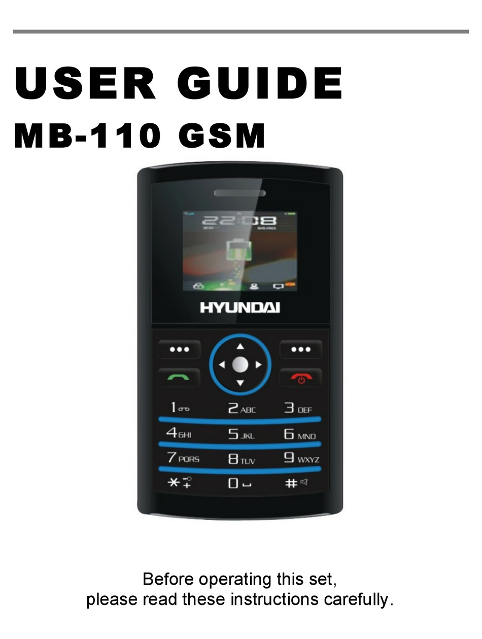 HYUNDAI MB110 USER MANUAL Pdf Download ManualsLib