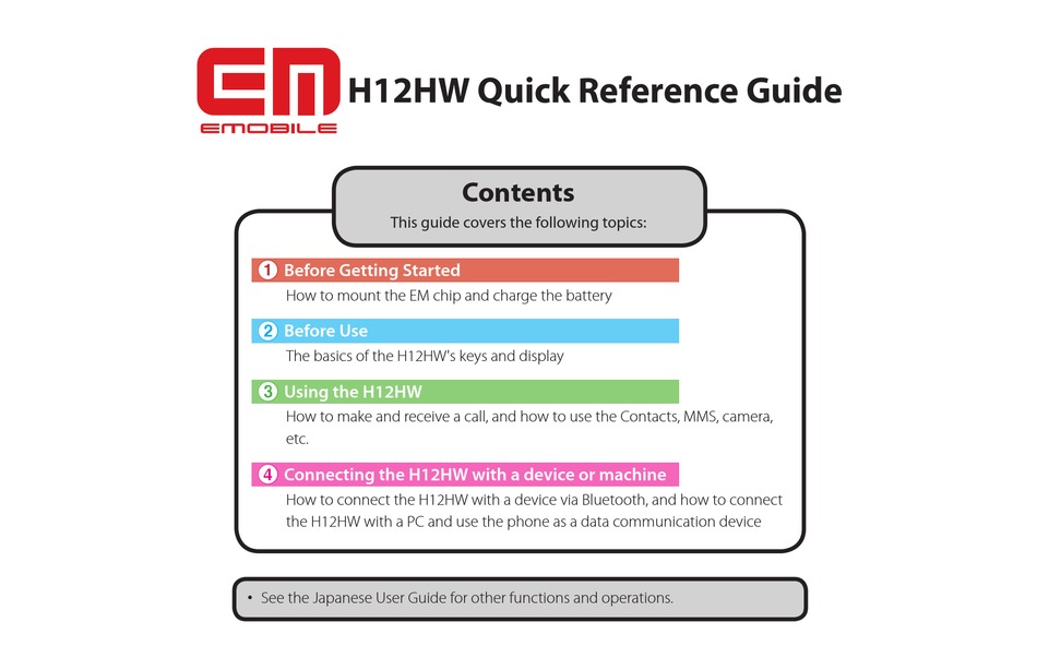 HUAWEI H12HW QUICK REFERENCE MANUAL Pdf Download | ManualsLib