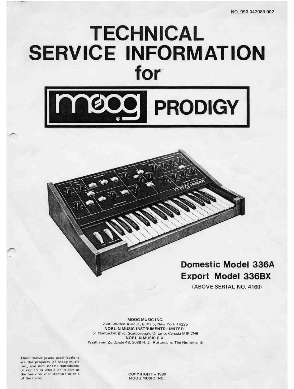 Moog Prodigy 336bx Technical Service Information Pdf Download Manualslib