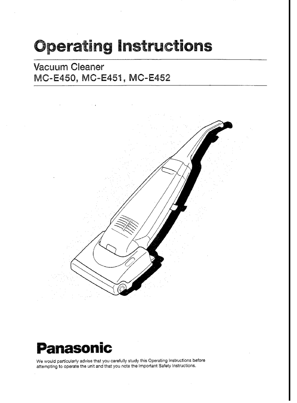 PANASONIC MC-E450 OPERATING 