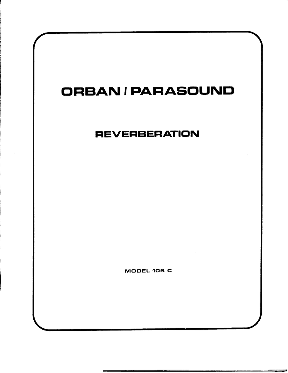 ORBAN/PARASOUND 106 C INSTRUCTION MANUAL Pdf Download ManualsLib