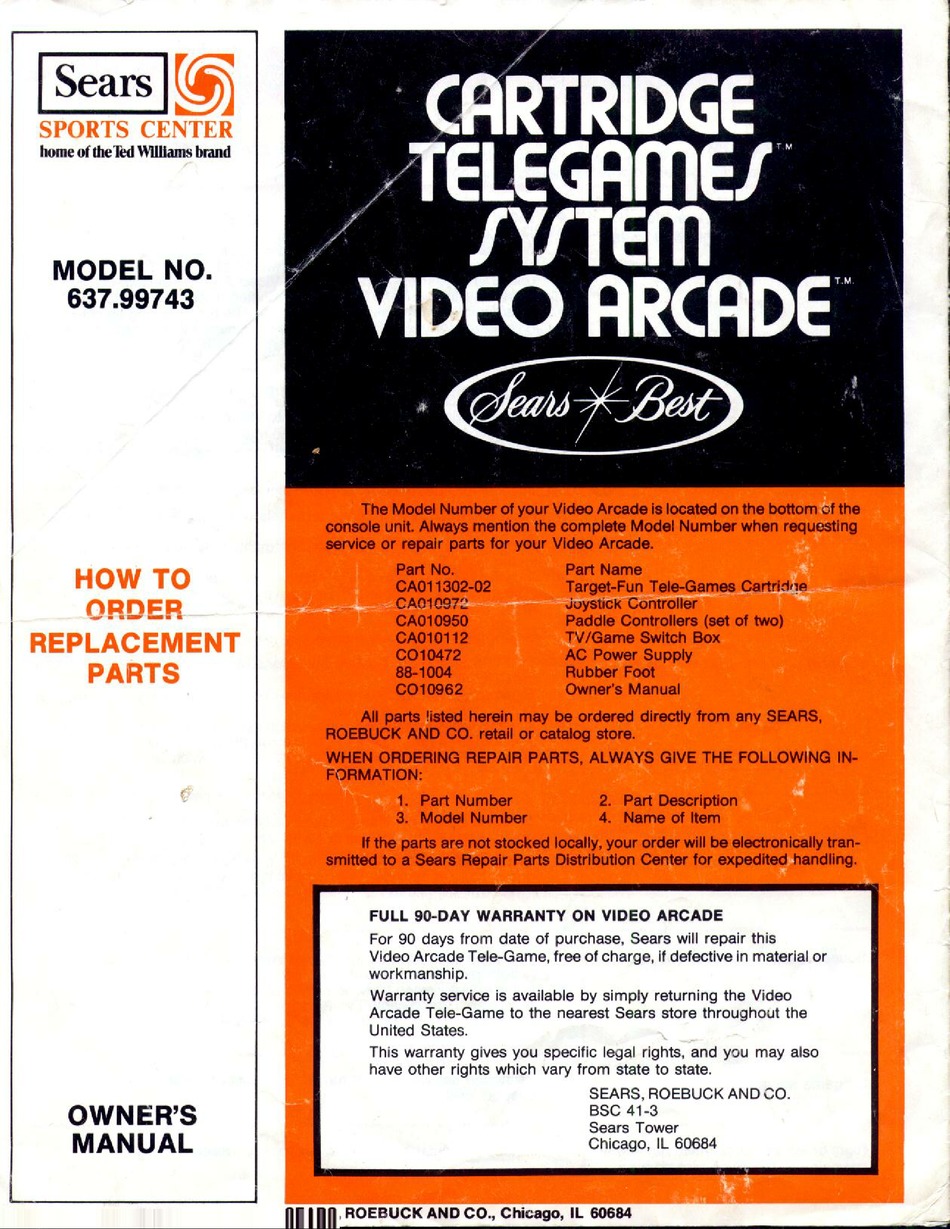 SEARS TELE-GAMES 637.99743 OWNER'S MANUAL Pdf Download | ManualsLib SEARS TELE-GAMES 637.99743 OWNER'S MANUAL Pdf Download | ManualsLib