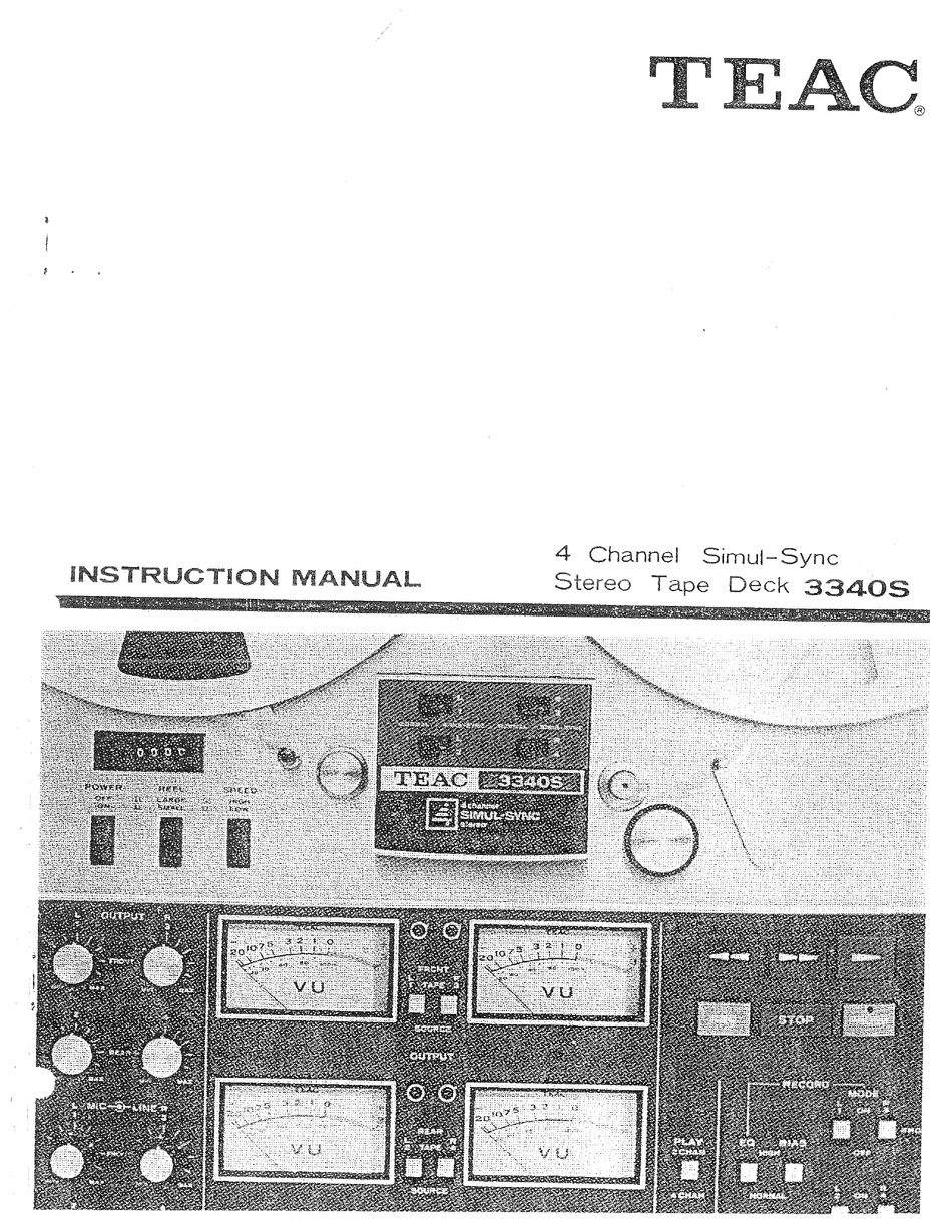 TEAC 3340S INSTRUCTION MANUAL Pdf Download | ManualsLib