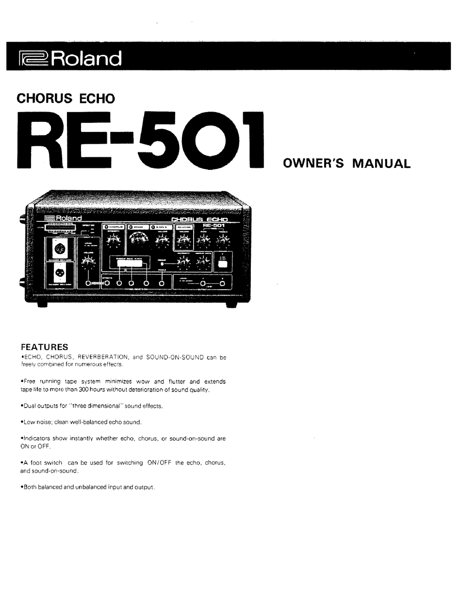 ROLAND CHORUS ECHO RE501 OWNER'S MANUAL Pdf Download ManualsLib