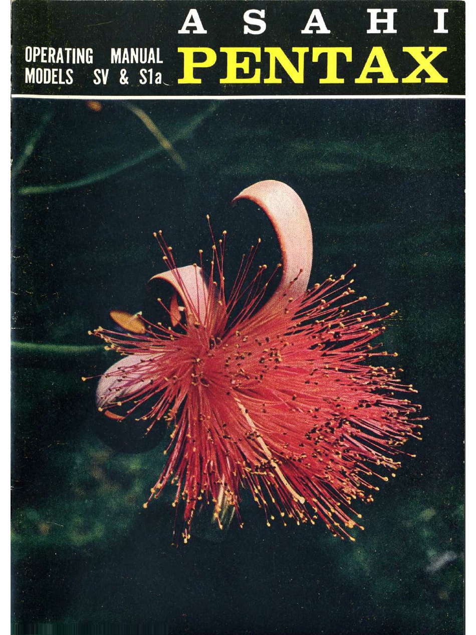 ASAHI PENTAX SV OPERATING MANUAL Pdf Download ManualsLib