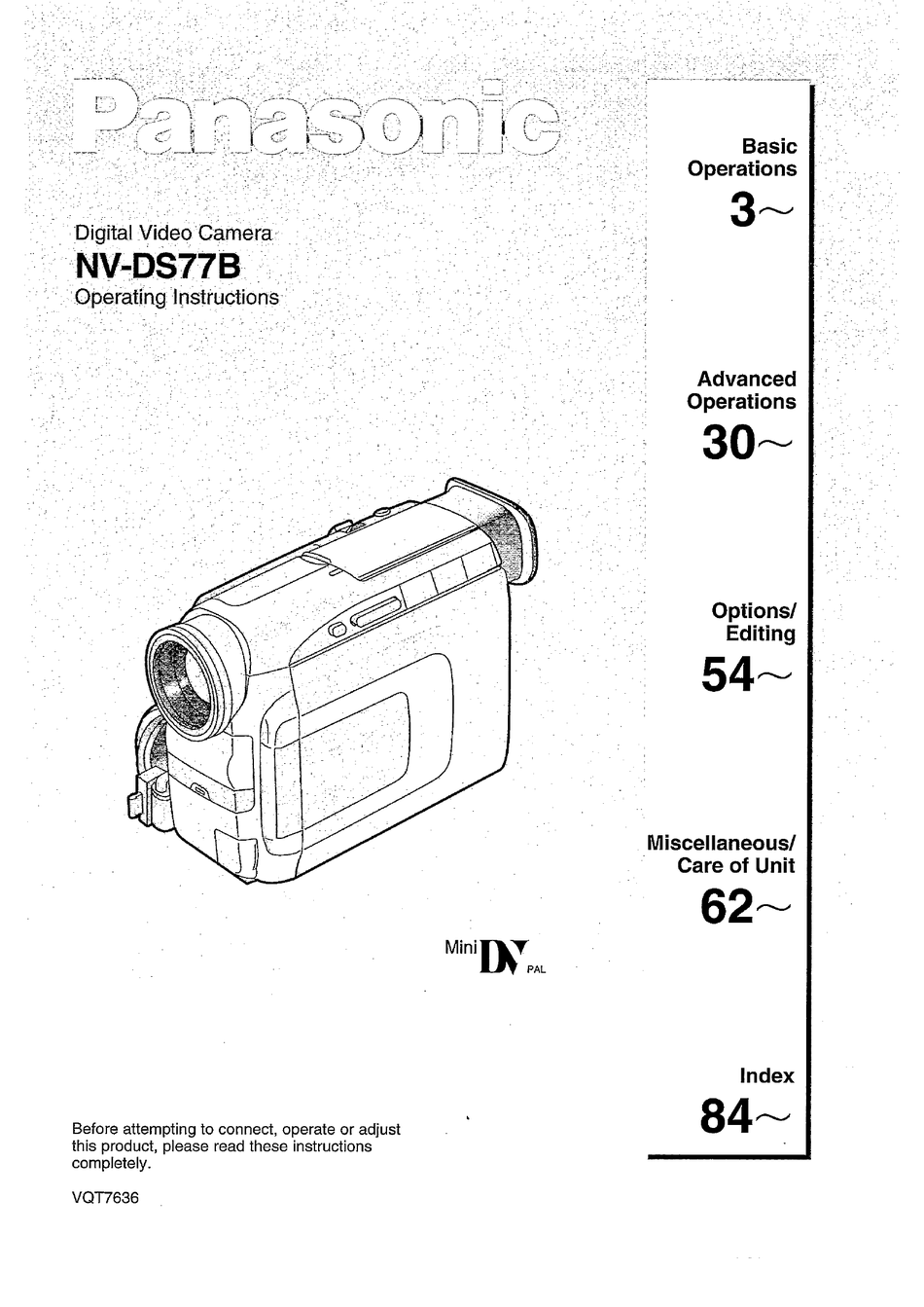 PANASONIC NVDS77B OPERATING INSTRUCTIONS MANUAL Pdf Download ManualsLib