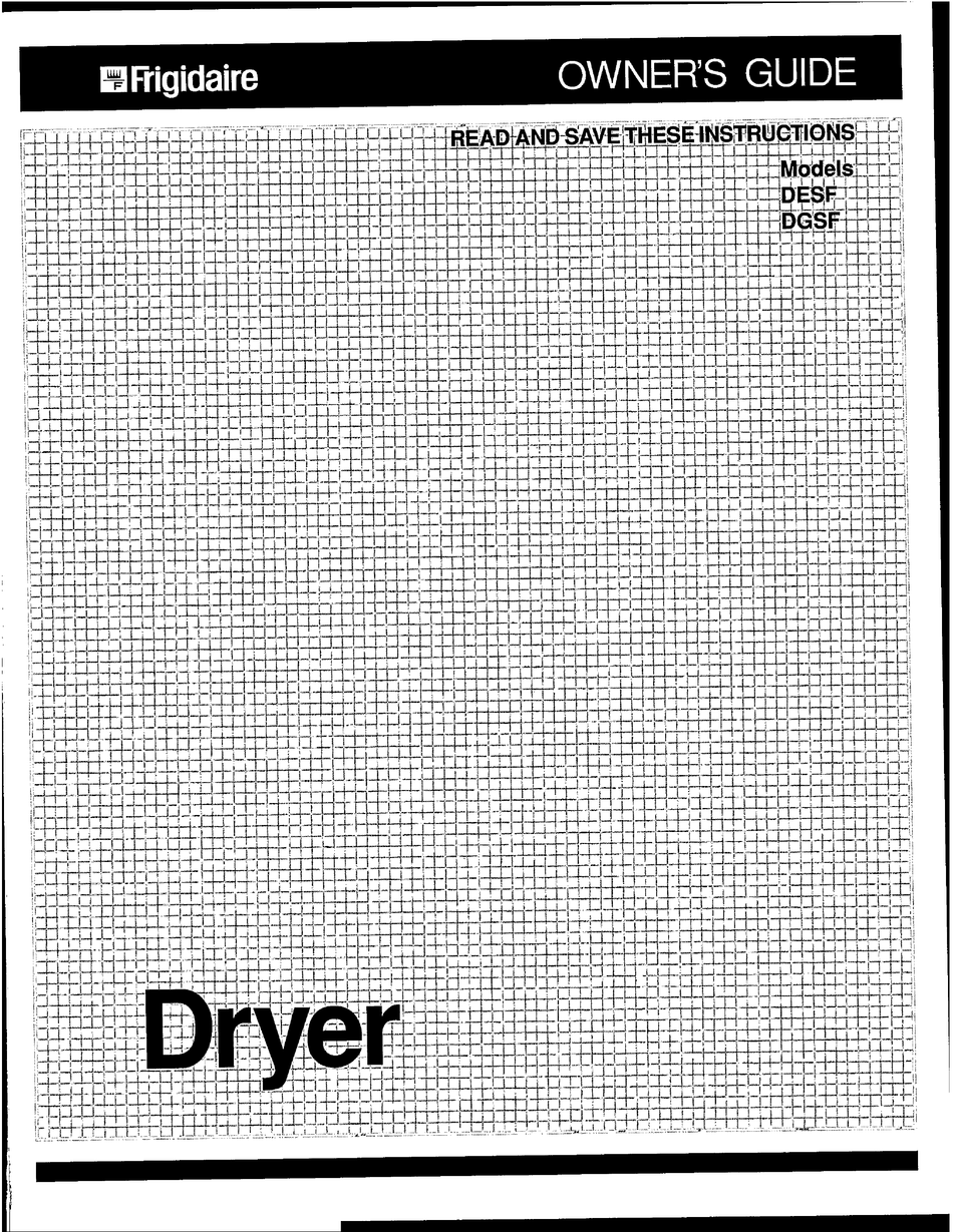 FRIGIDAIRE DESF OWNER'S MANUAL Pdf Download | ManualsLib