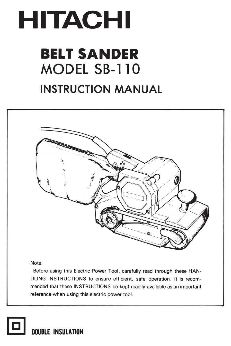 HITACHI SB-110 INSTRUCTION MANUAL Pdf 