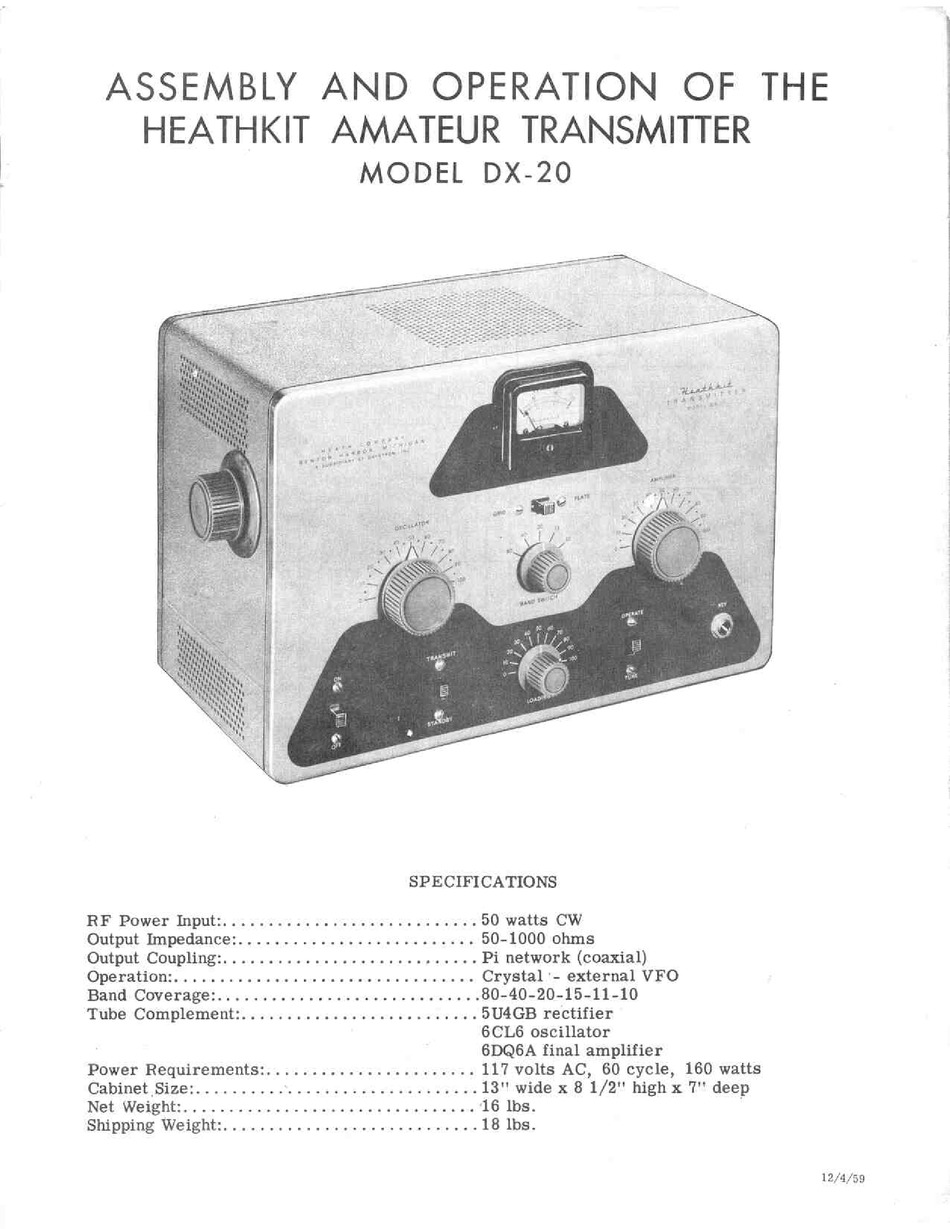 HEATHKIT DX-20 ASSEMBLY AND OPERATION MANUAL Pdf Download | ManualsLib