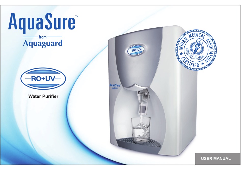 Aquaguard Aquasure Ro Uv User Manual Pdf Download Manualslib