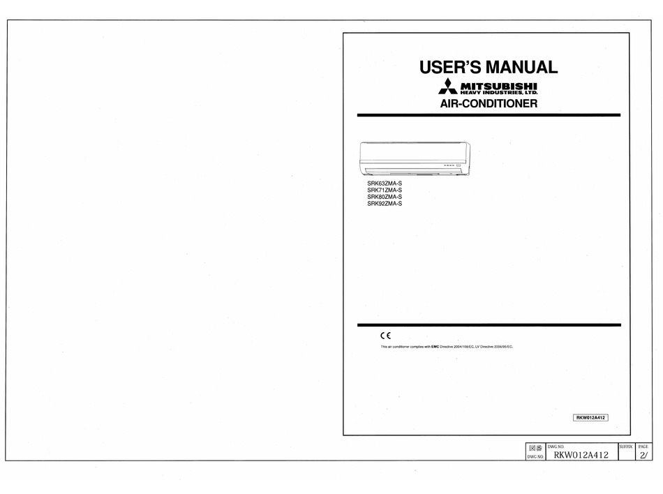 Mitsubishi Electric Srk63zma S User Manual Pdf Download Manualslib