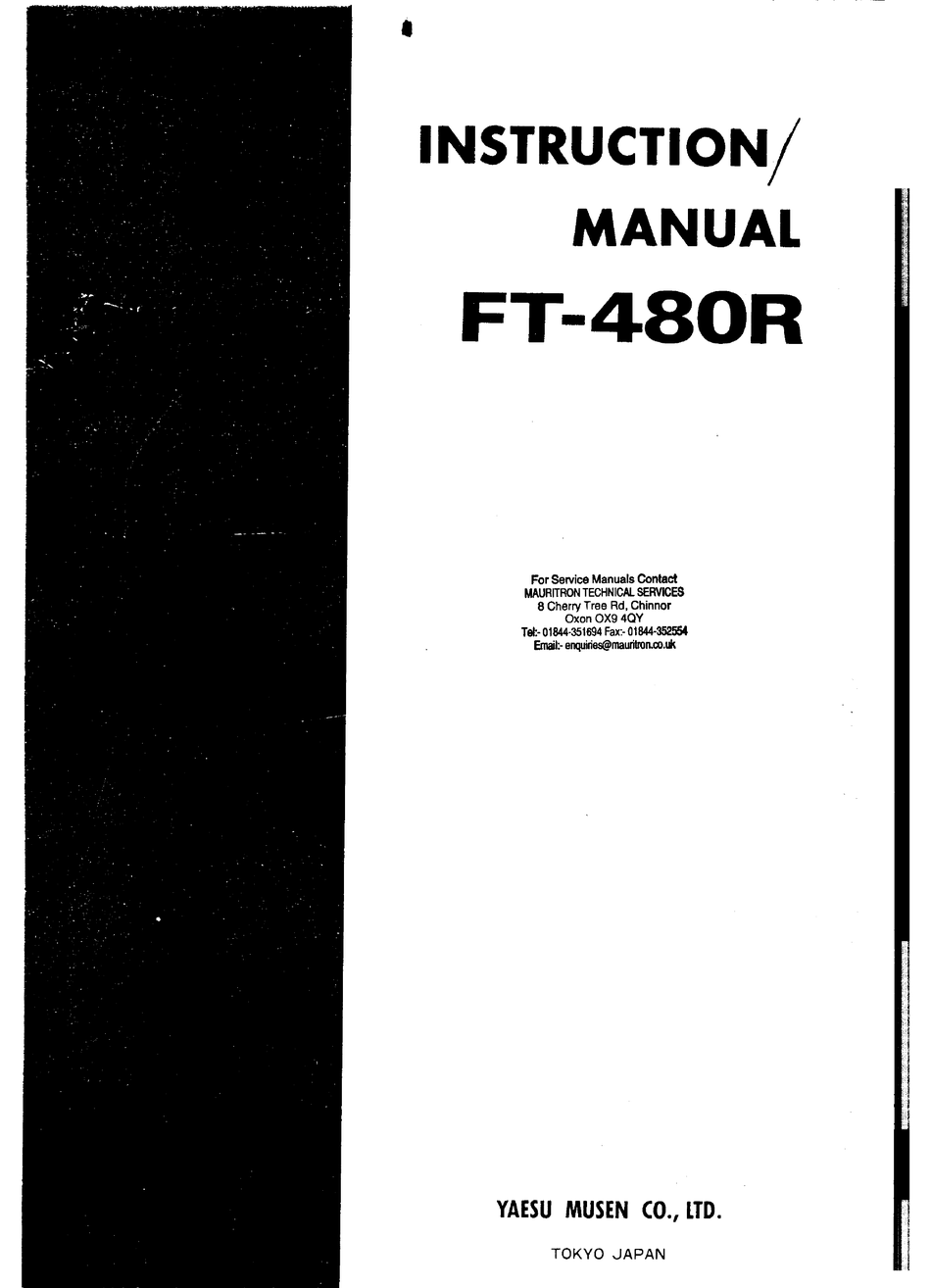 Yaesu Ft-480r Instruction Manual Pdf Download 