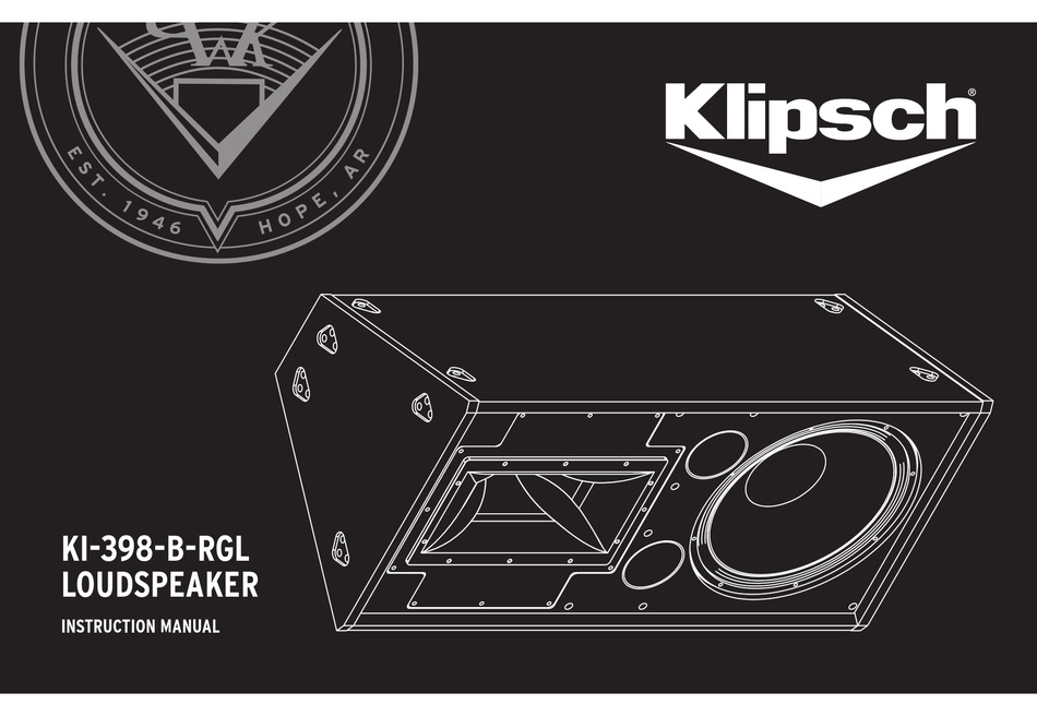 KLIPSCH KI-398-B-RGL INSTRUCTION MANUAL Pdf Download | ManualsLib