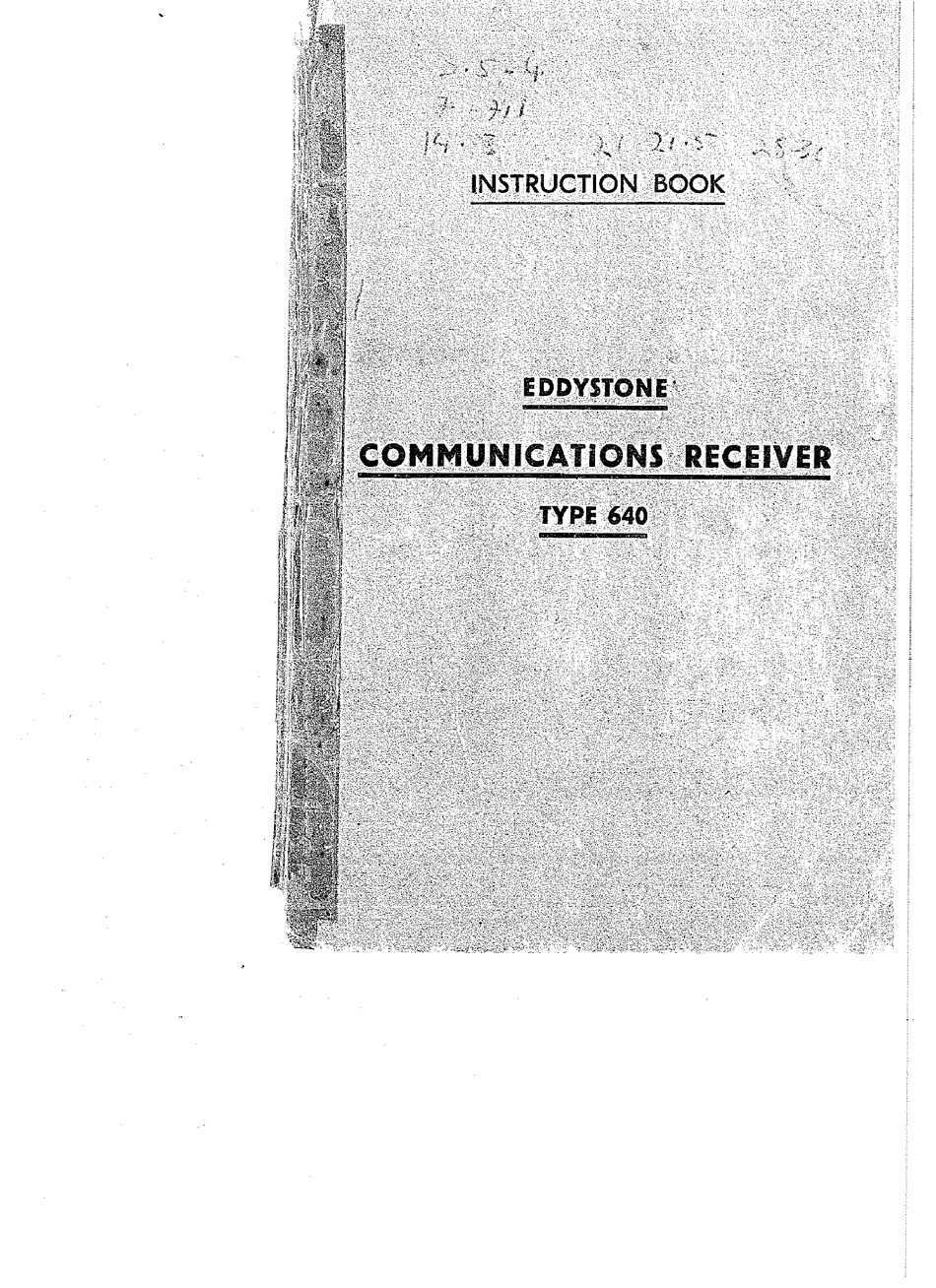 EDDYSTONE 640 INSTRUCTION BOOK Pdf Download ManualsLib