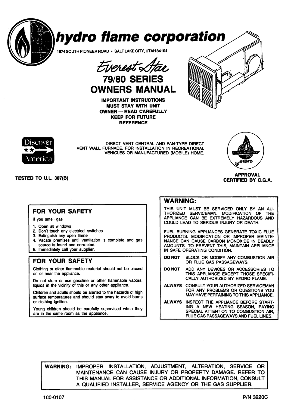 HYDRO FLAME EVEREST STAR 79 SERIES OWNER'S MANUAL Pdf Download ManualsLib