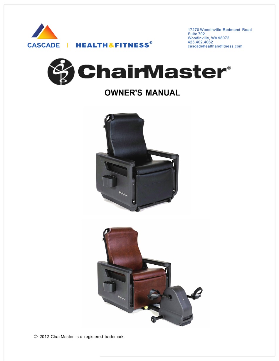 CASCADE CHAIRMASTER OWNER S MANUAL Pdf Download ManualsLib