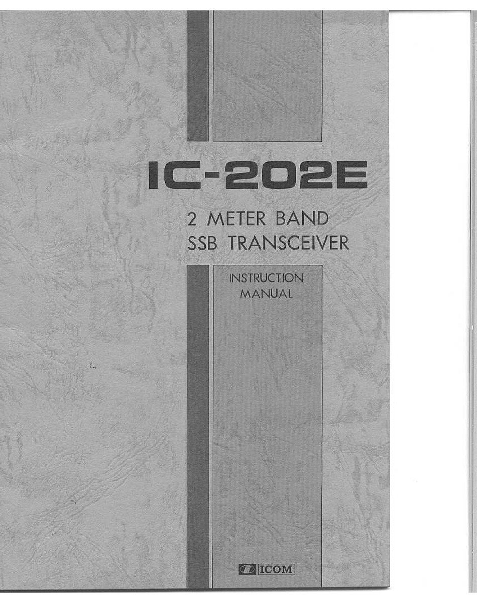 ICOM IC-202E INSTRUCTION MANUAL Pdf Download | ManualsLib