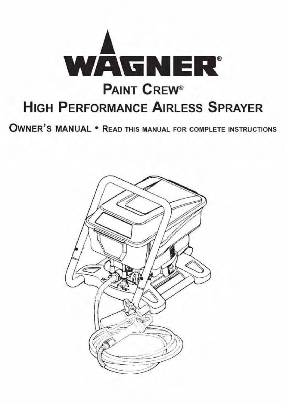 WAGNER PAINT CREW OWNER'S MANUAL Pdf Download ManualsLib