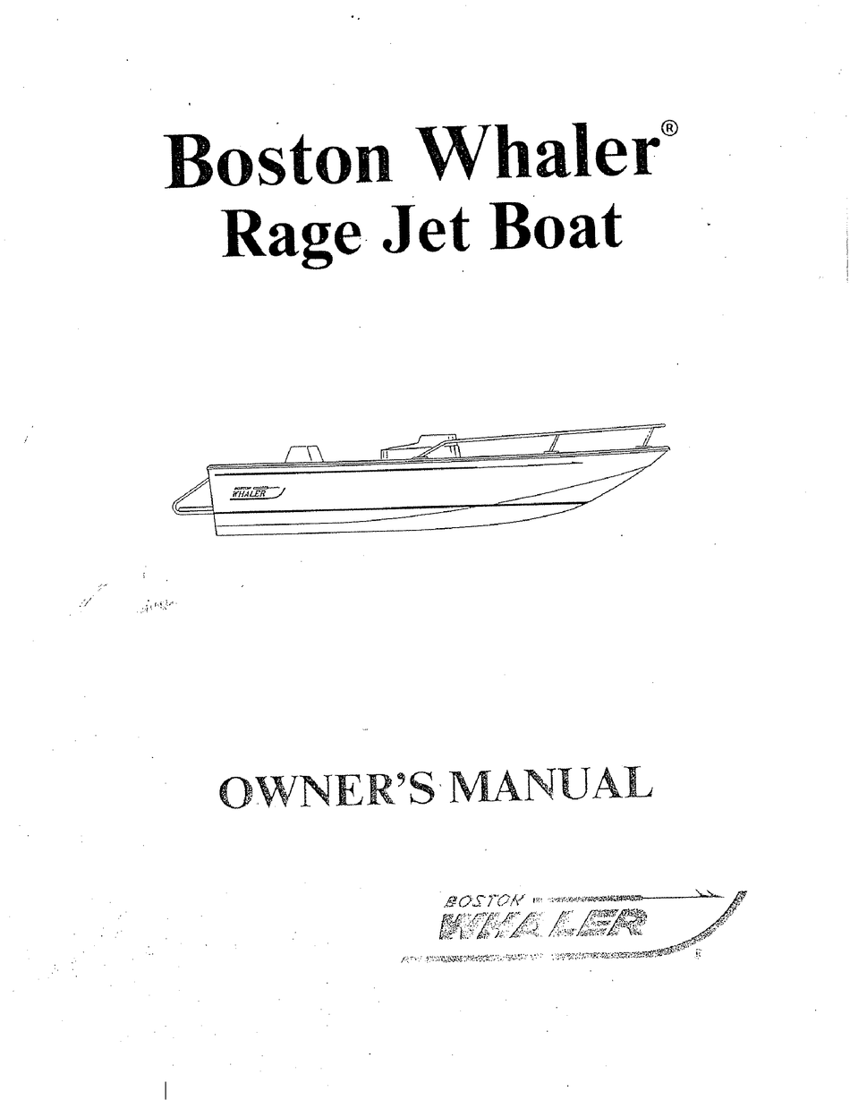 Boston Whaler Rage Owner S Manual Pdf Download Manualslib