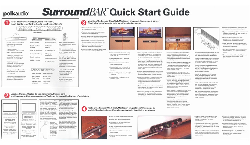 POLK AUDIO SURROUNDBAR QUICK START MANUAL Pdf Download | ManualsLib