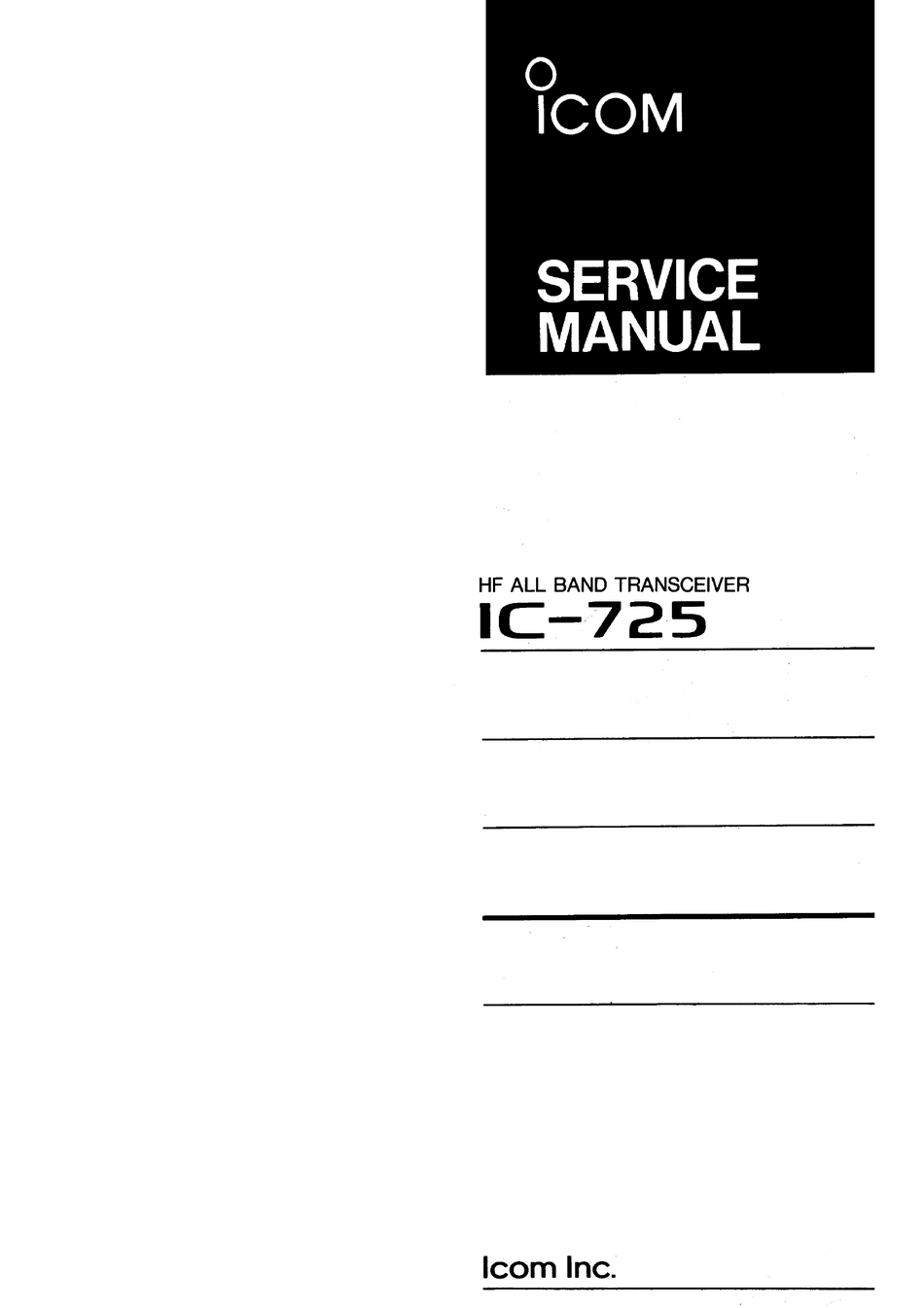 I Ic 725 Service Manual Pdf Download Manualslib