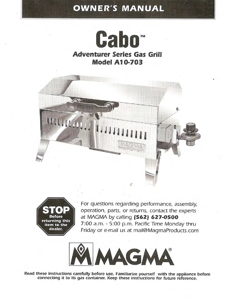 MAGMA CABO A10703 OWNER'S MANUAL Pdf Download ManualsLib