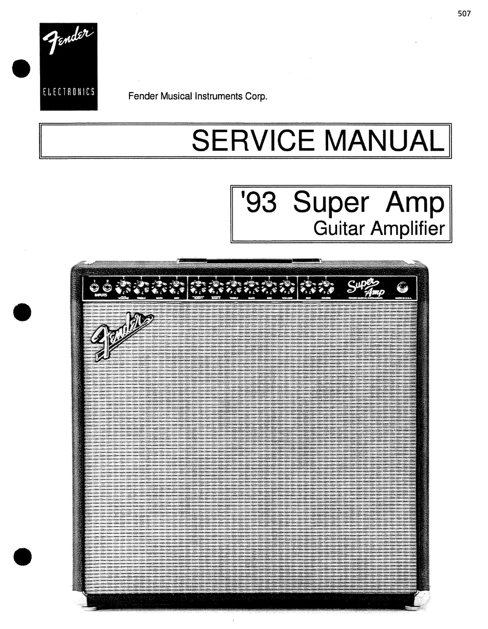 FENDER '93 SUPER AMP SERVICE MANUAL Pdf Download ManualsLib