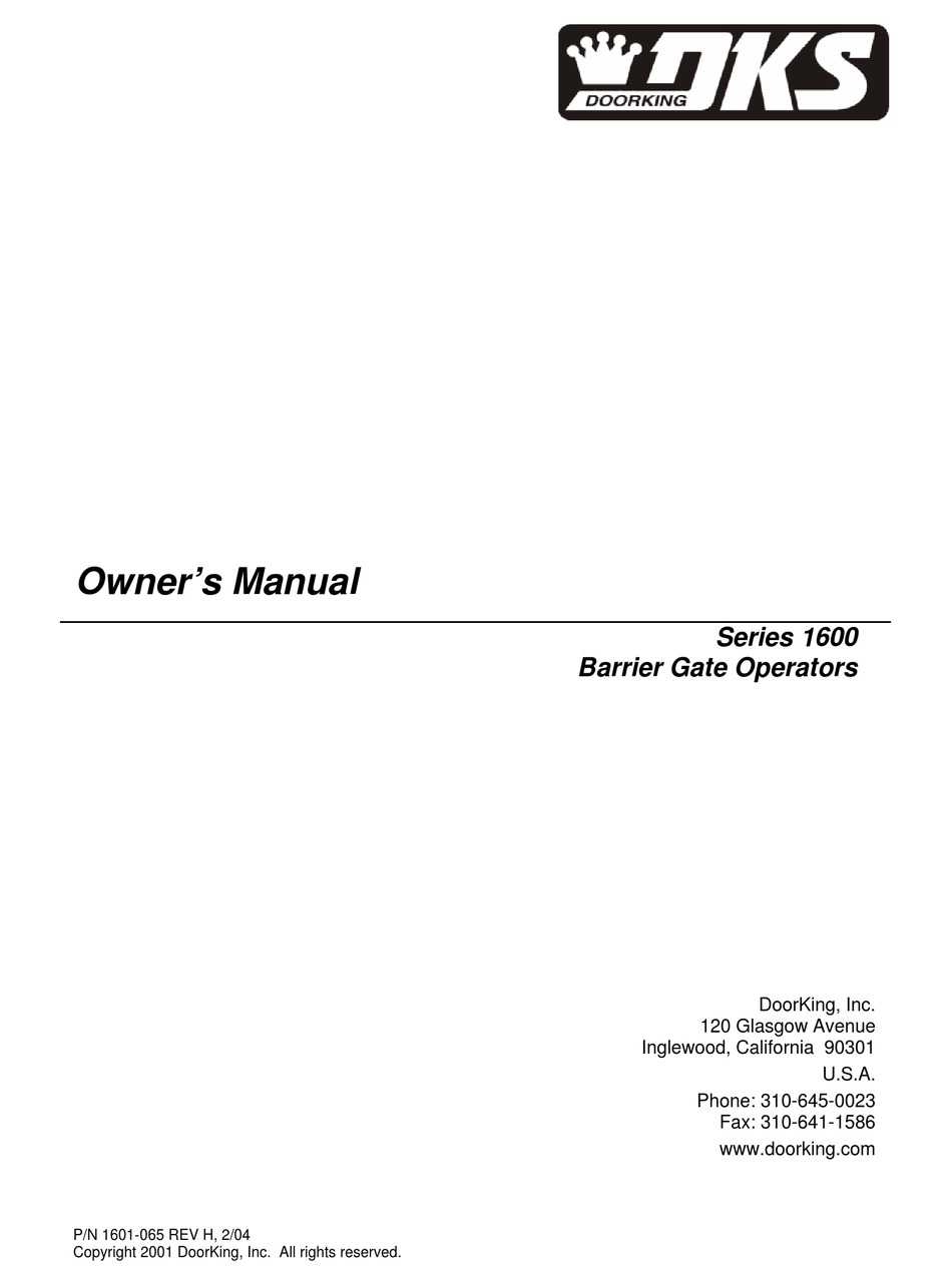 DKS 1601 OWNER'S MANUAL Pdf Download | ManualsLib
