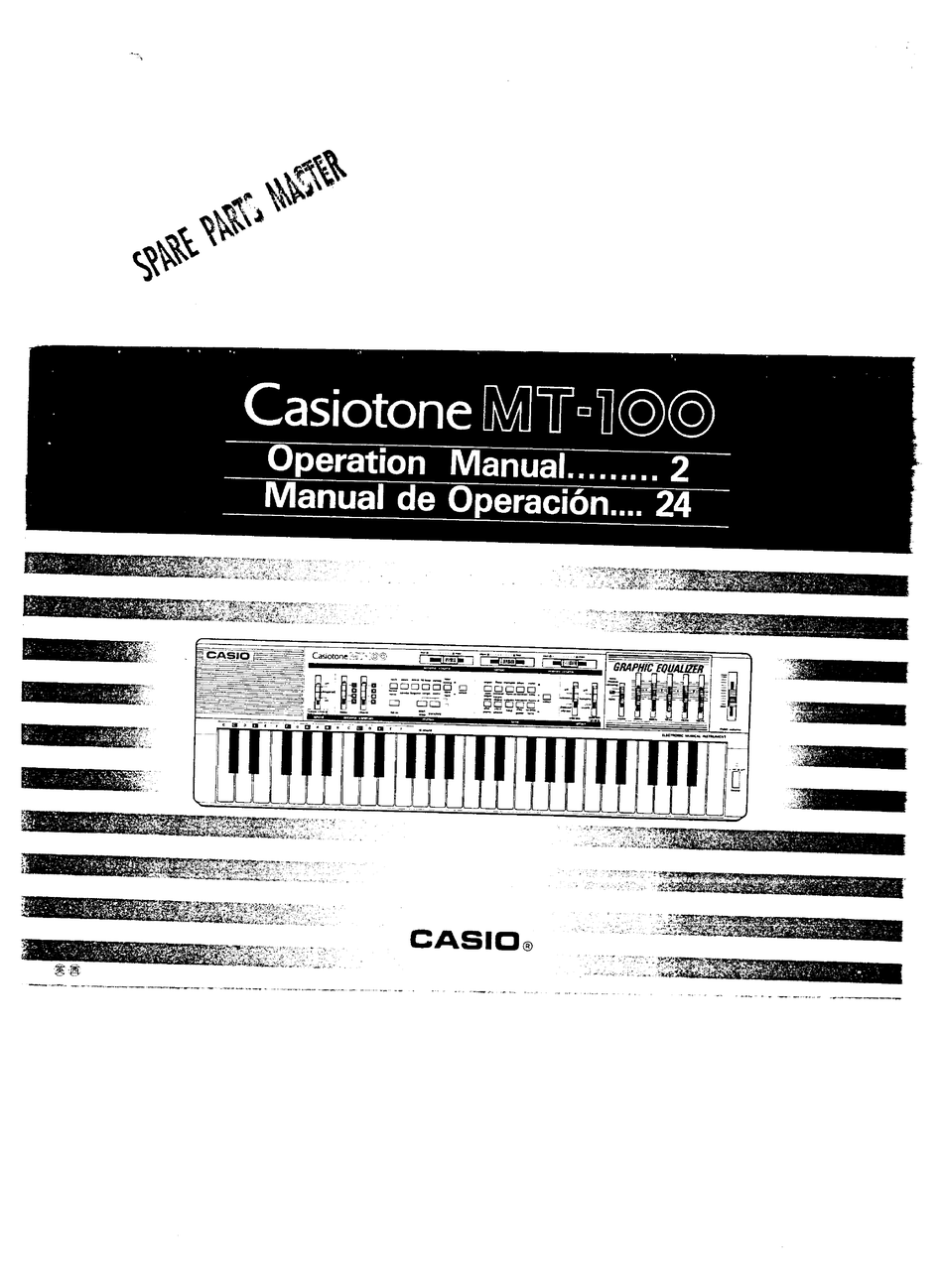 Casio Casiotone Mt 100 Operation Manual Pdf Download Manualslib