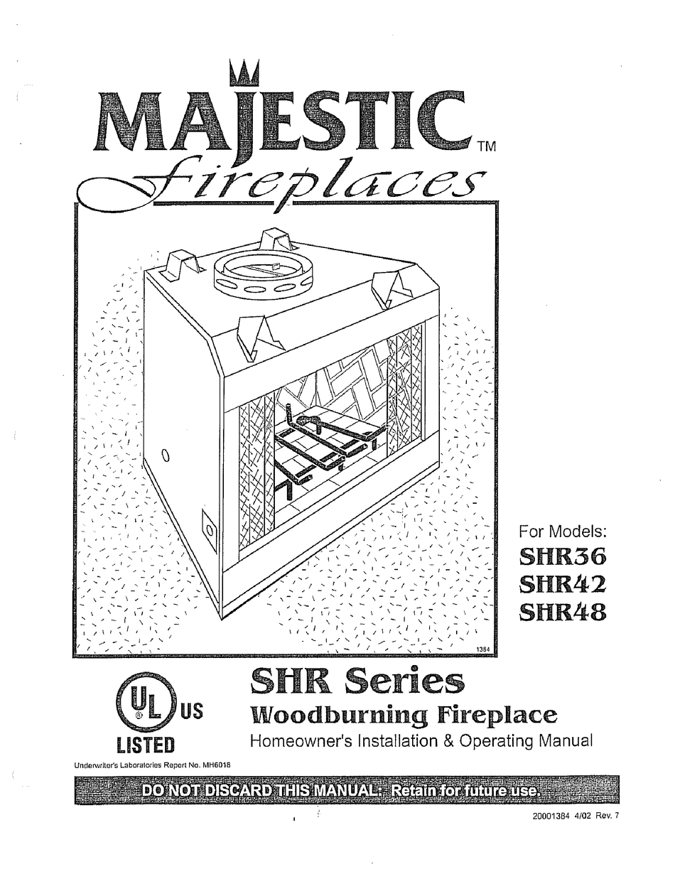 Majestic Fireplaces Shr Homeowner S Installation Operating Manual Pdf Download Manualslib