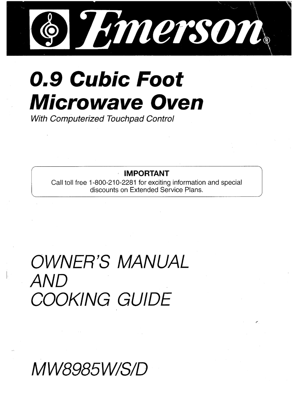 EMERSON MW8985W OWNER'S MANUAL Pdf Download | ManualsLib