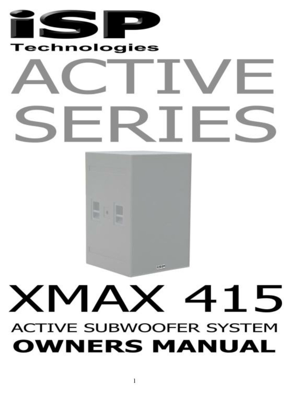 ISP TECHNOLOGIES XMAX 415 OWNER'S MANUAL Pdf Download ManualsLib