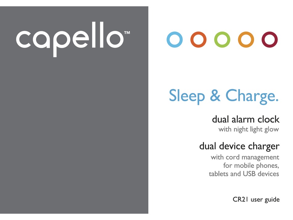 Capello Cr22 Sleep And Charge Dual Alarm Clock With Usb Charging Manual