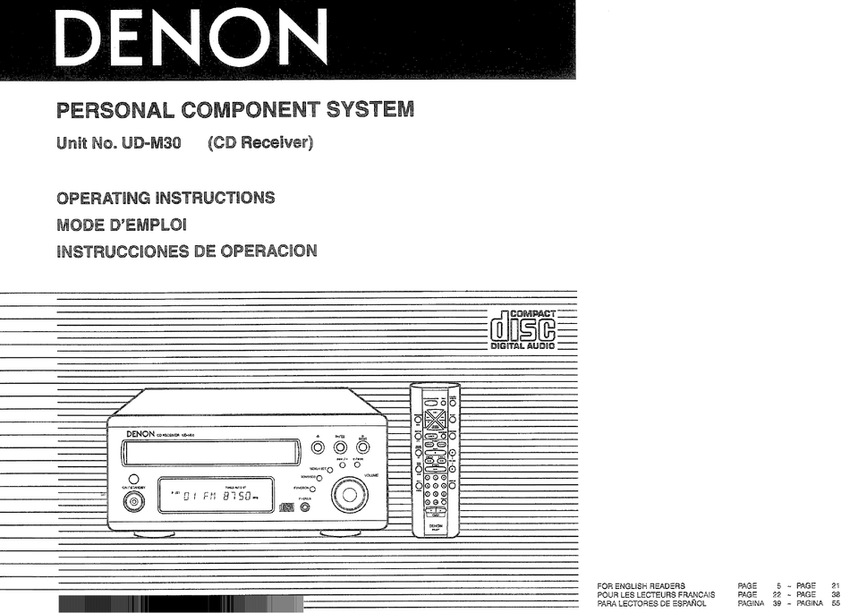 DENON UDM30 OPERATING INSTRUCTIONS MANUAL Pdf Download ManualsLib