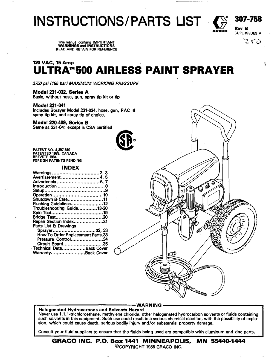 GRACO 231-032 A SERIES INSTRUCTIONS AND PARTS LIST Pdf Download ...