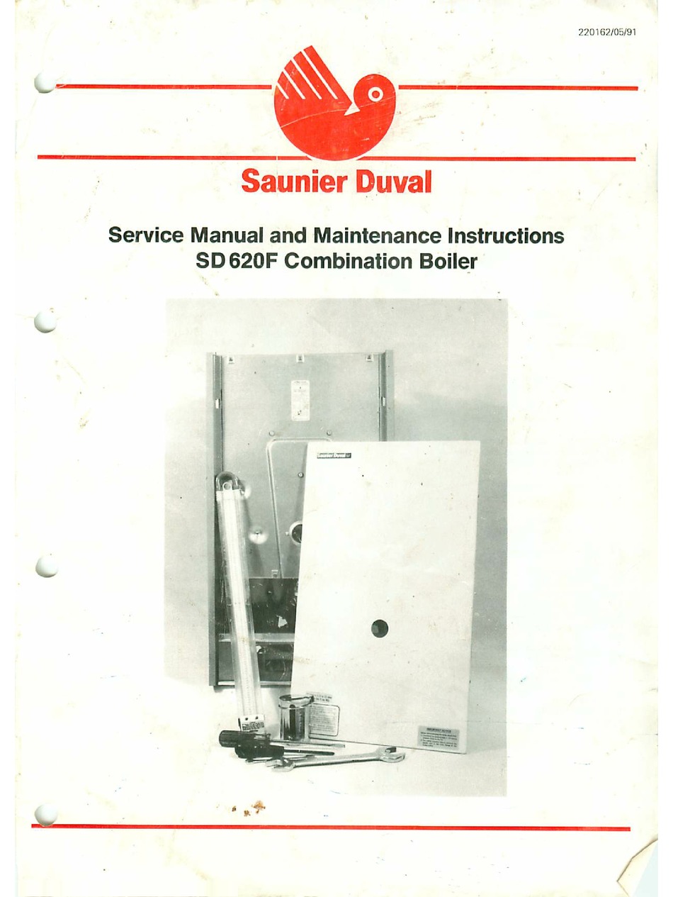 SAUNIER DUVAL SD 620F SERVICE MANUAL AND MAINTENANCE INSTRUCTIONS Pdf