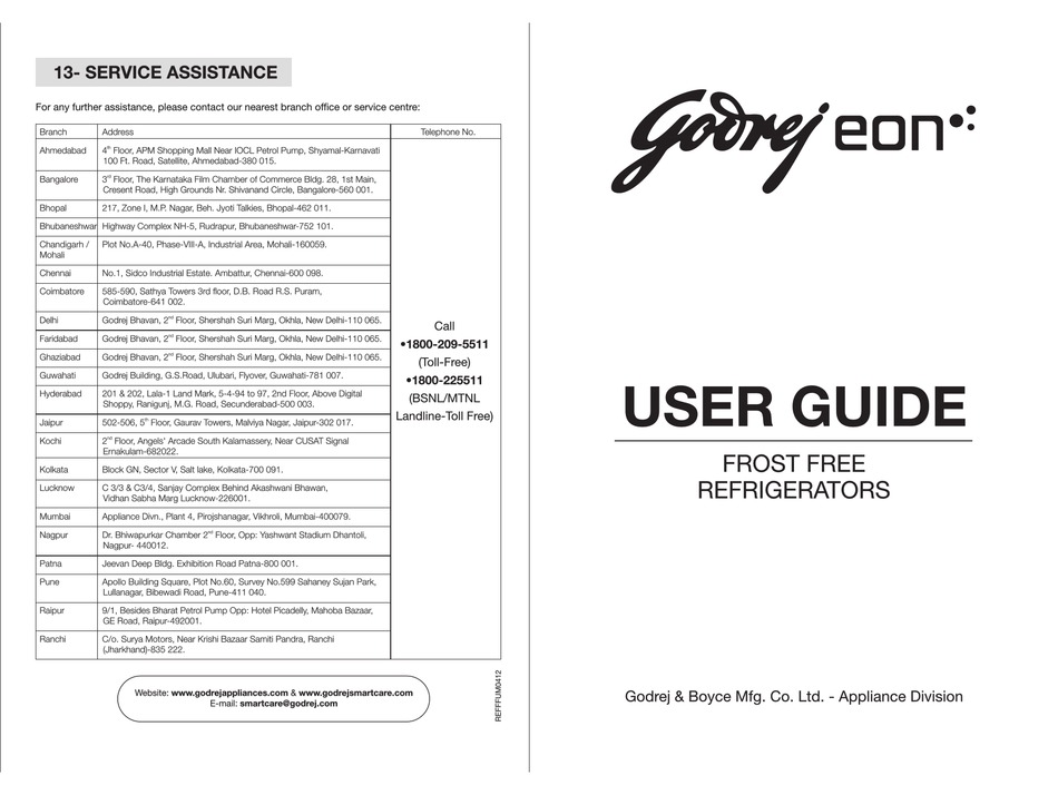 godrej freeze setting