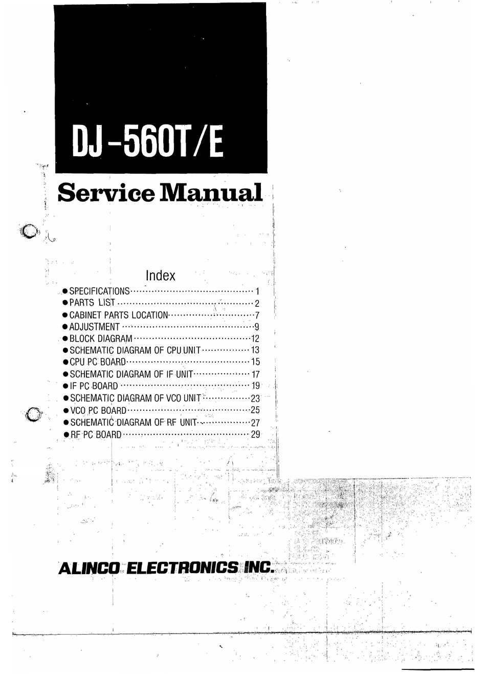 ALINCO DJ560T/E SERVICE MANUAL Pdf Download ManualsLib