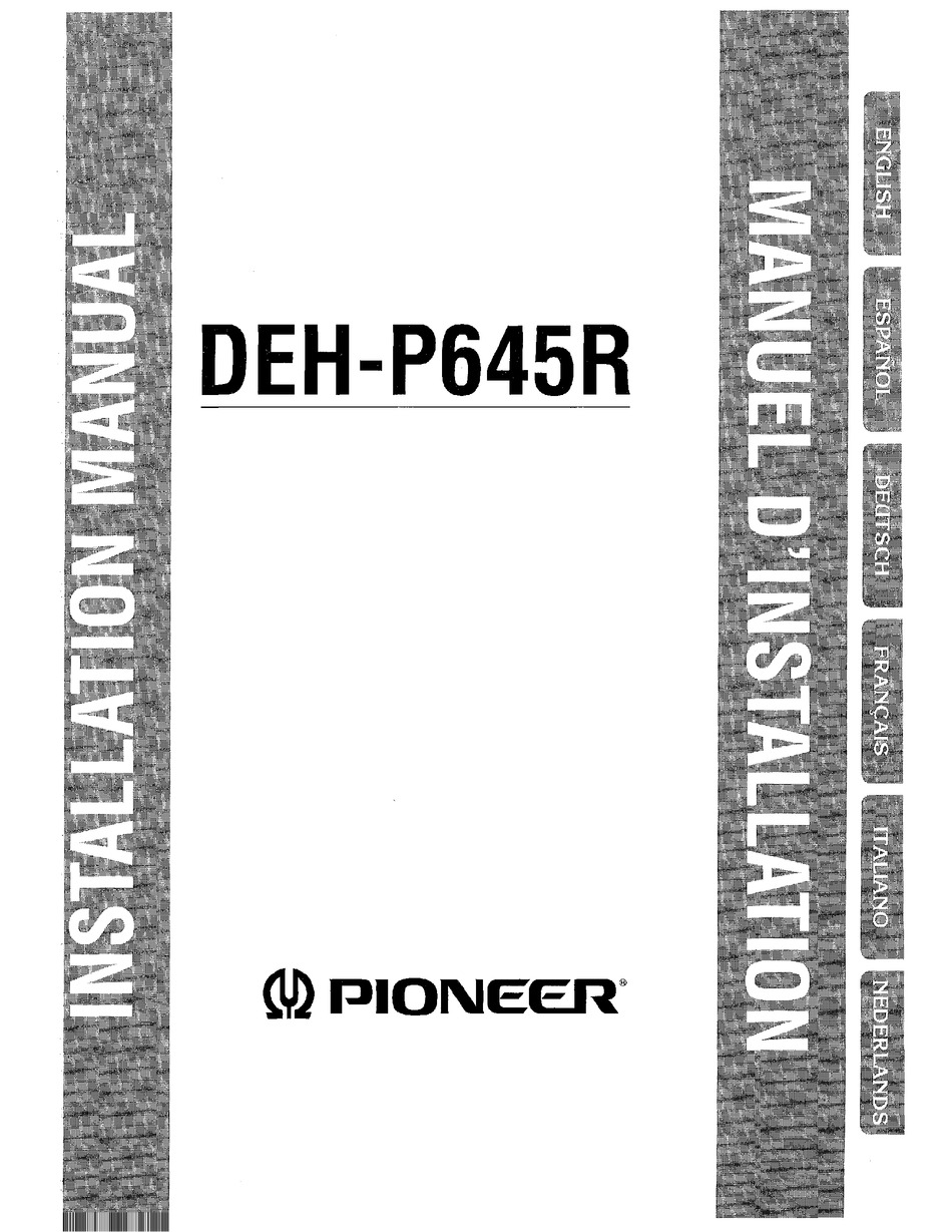 PIONEER DEHP645R INSTALLATION MANUAL Pdf Download ManualsLib