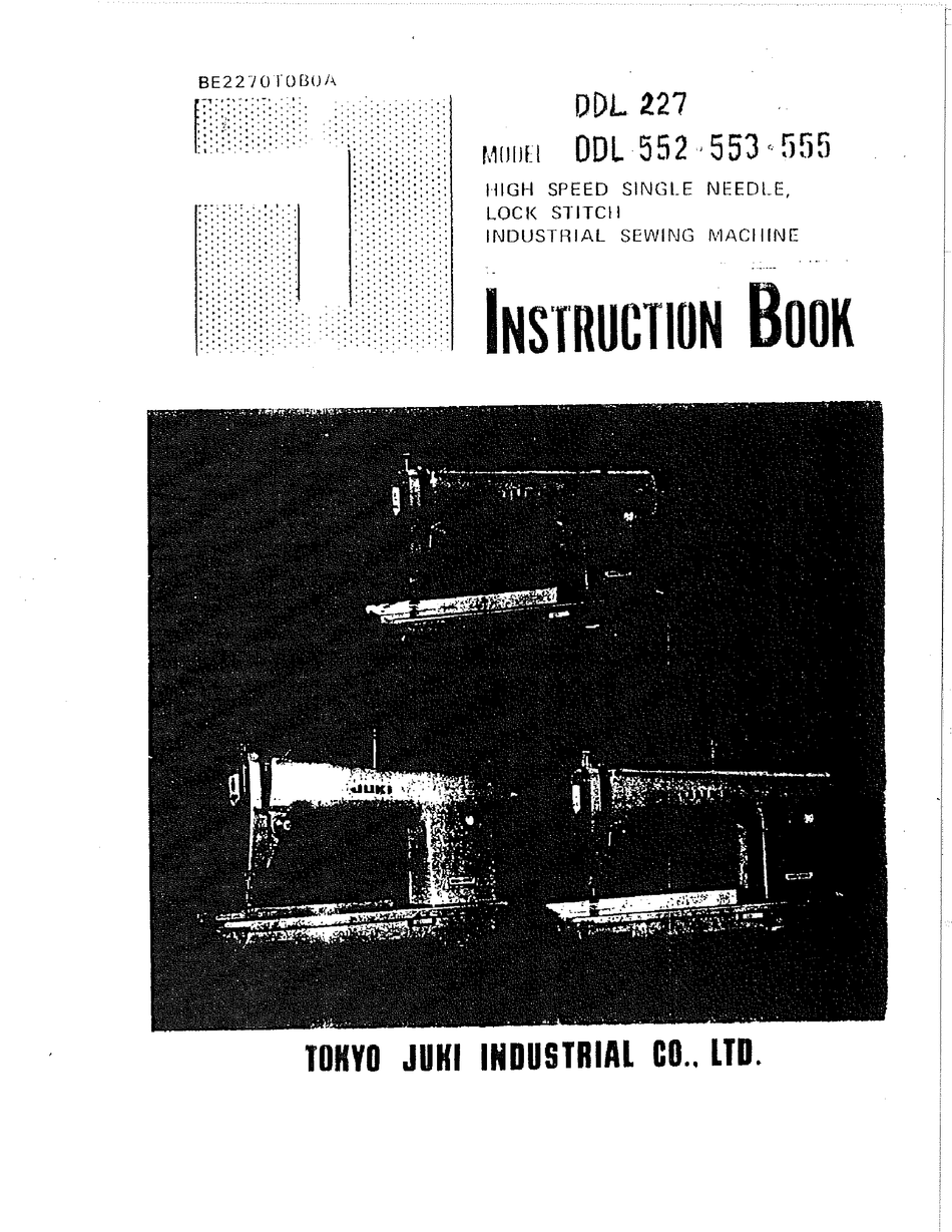 JUKI DDL 227 INSTRUCTION BOOK Pdf Download ManualsLib